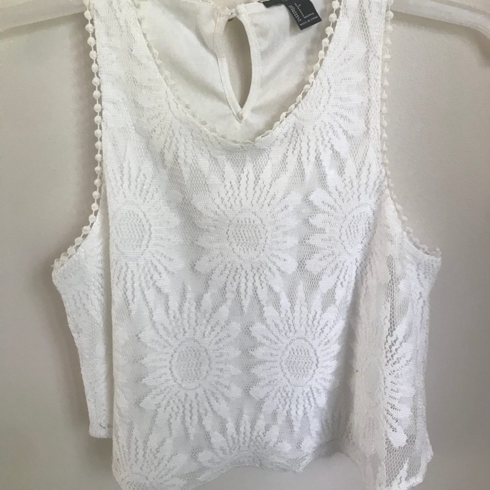 White cropped top